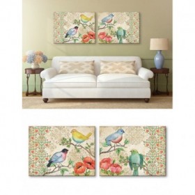 J2-M02-Juego de 2 Lienzos - Blossoming Birds