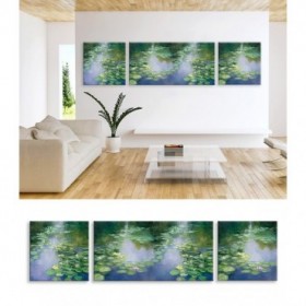 J2-M00M08-Juego de 3 Lienzos Extrapanorámico - Blue Lily