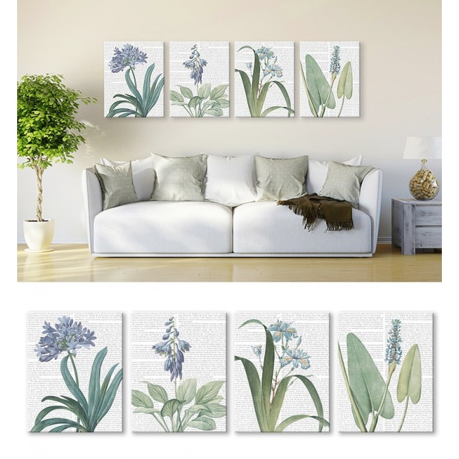 J4-M05-Juego de 4 Lienzos - Summer Botanicals