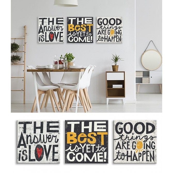 J3-M00-Juego de 3 The Answer is Love Grunge Square-The Best is Yet to Come