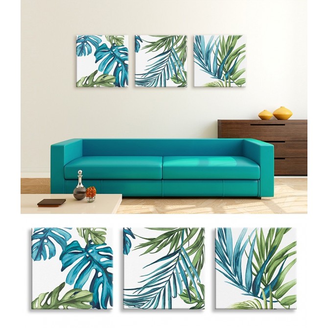 J3-M00-Juego de 3 Lienzos - Palm Leaves - Cuadrostock