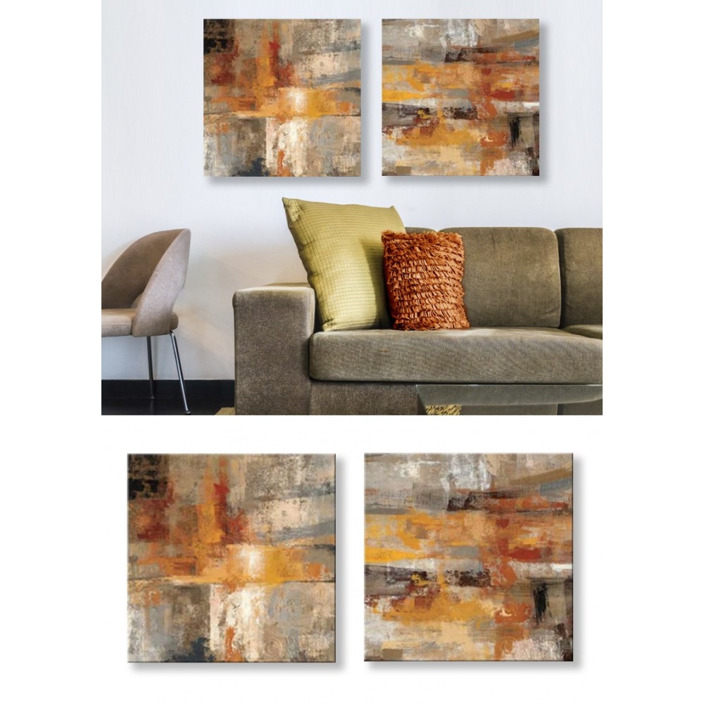 Cuadros Set X 4 Abstractos Modernos Decorativos