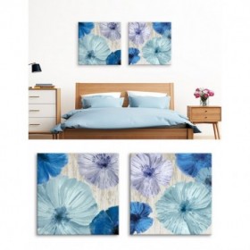 Cuadro para dormitorio - Juego de 2 Lcuadros de flores azules - Poppies - Cuadrostock