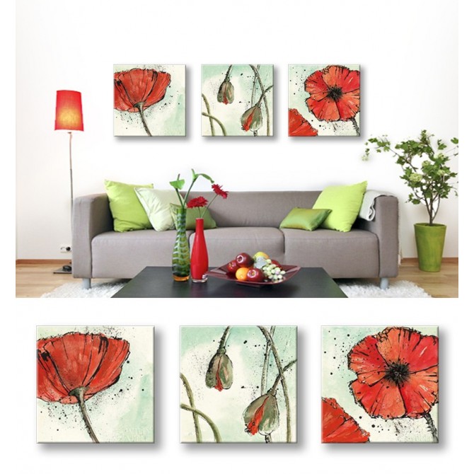 J3-M00-Juego de 3 Lienzos - Not a California Poppy