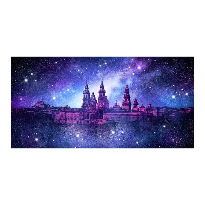 JF-0121-GR2 Cuadro Skyline Santiago de Compostela VIA LACTEA
