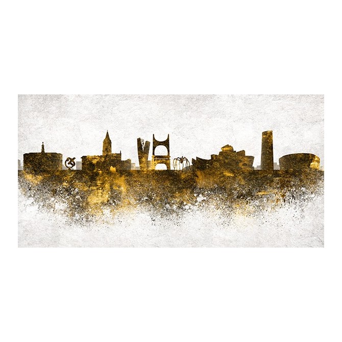 JF-0116-GR2 Cuadro Skyline Edificios Bilbao OCRE