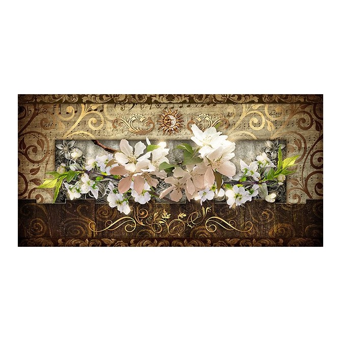 EMO-008 Cuadro Flores con Decorado Modernista