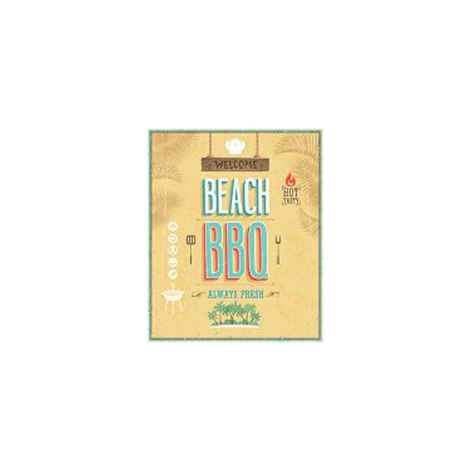 49914410-Vintage Beach BBQ poster. 7 tamaños disponibles