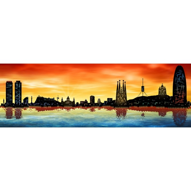 JF-0015-GR4 Cuadro Skyline Barcelona 03