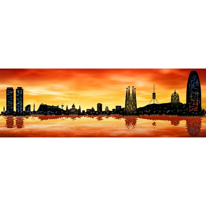 JF-0013-GR4 Cuadro Skyline Barcelona 01