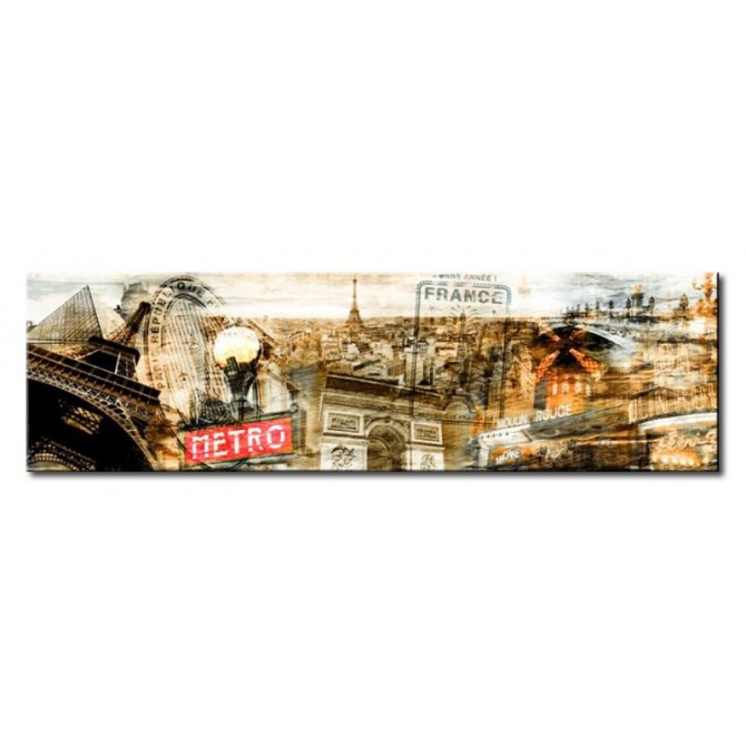 Cuadro Collage Paris 01 140 x 40