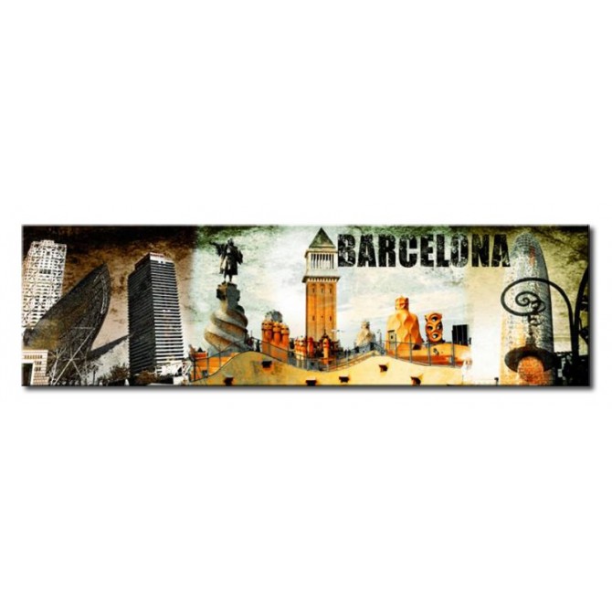 Cuadro Barcelona Collage 02 140 x 40