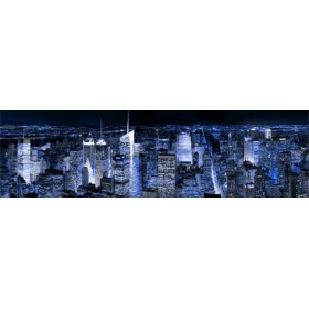32249751 A / Cuadro Manhattan por la noche azul 140x40