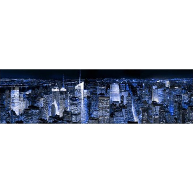 32249751 A / Cuadro Manhattan por la noche azul 140x40