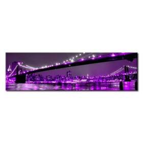 26961609_X / Cuadro Puente Brooklyn violeta 140 x 40