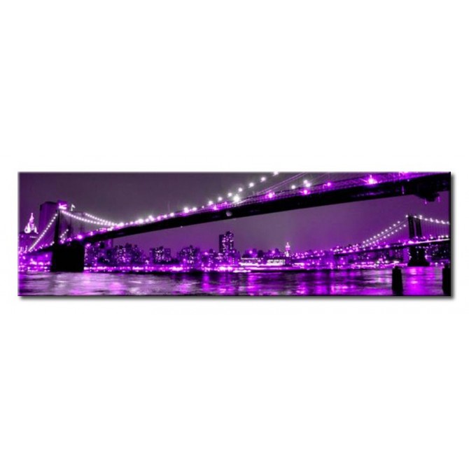 26961609_X / Cuadro Puente Brooklyn violeta 140 x 40