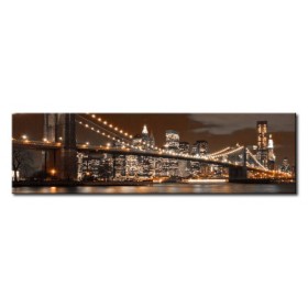 19853067_N / Cuadro New York Noche Naranja 140x40