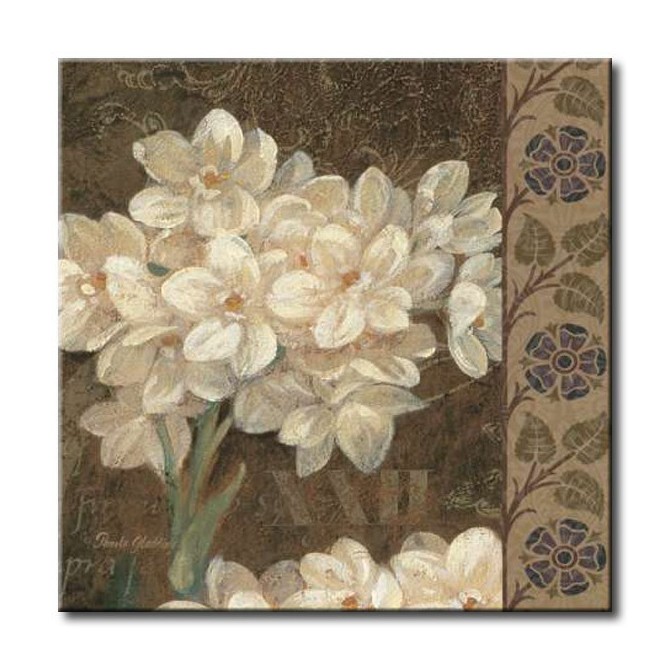 GLA-515_Petit Jardin Square II / Cuadro Flores Blancas
