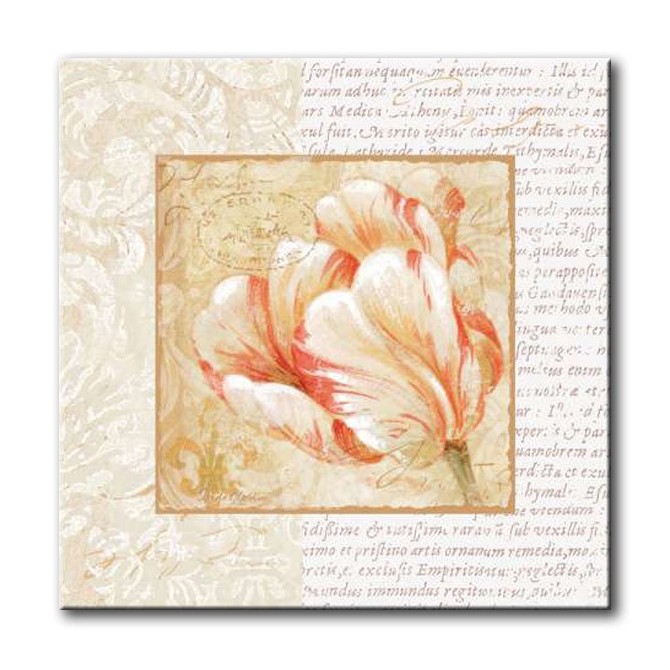 GLA-489_Le Jardin IV / Cuadro Flores, Flor sobre fondo Vintage con Letras - Cuadrostock