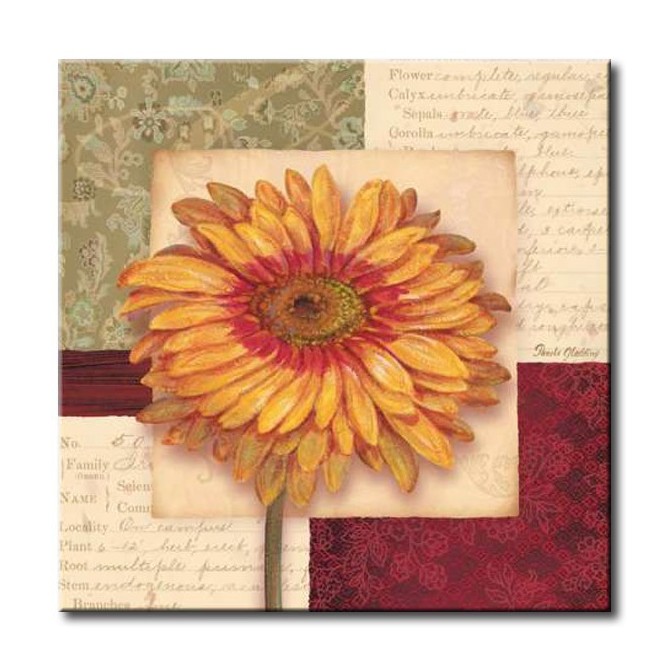 GLA-419_Bella Donna III / Cuadro Flores, Girasol sobre fondo Vintage
