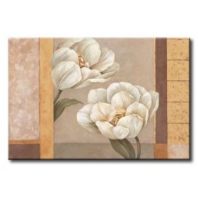 GLA-499_Tulip Duet / Cuadro Flores sobre fondo beige