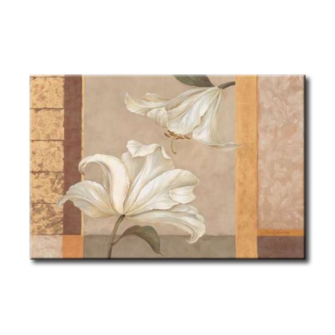 GLA-498_Lily Duet / Cuadro Flores sobre fondo beige