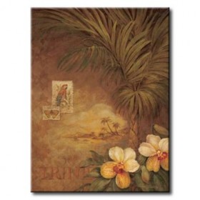 GLA-308_West Indies Sunset II - Cuadro Flores Tropicales estilo Retro - Cuadrostock