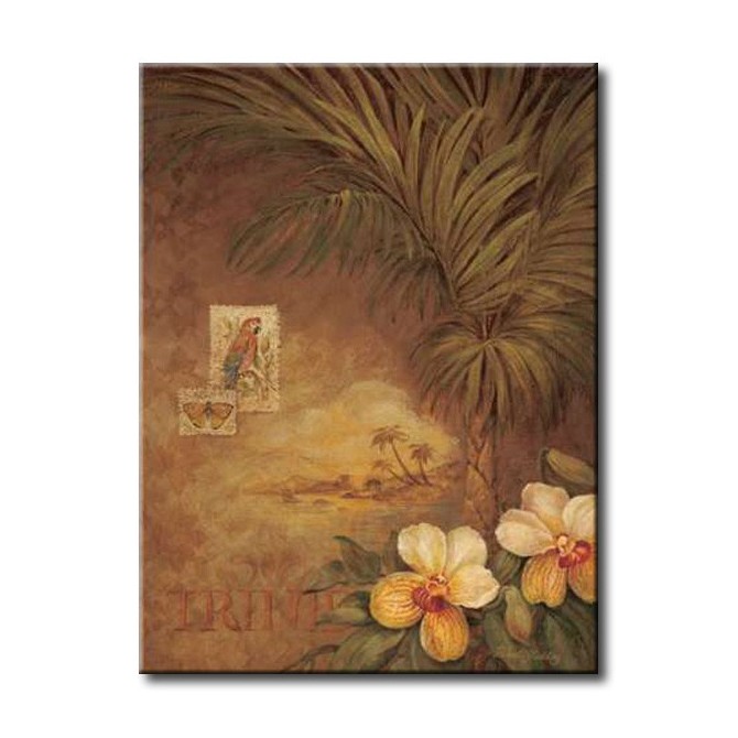 GLA-308_West Indies Sunset II - Cuadro Flores Tropicales estilo Retro - Cuadrostock