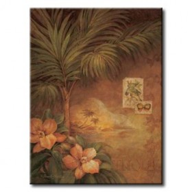 GLA-307_West Indies Sunset I / Cuadro Flores Tropicales estilo Retro