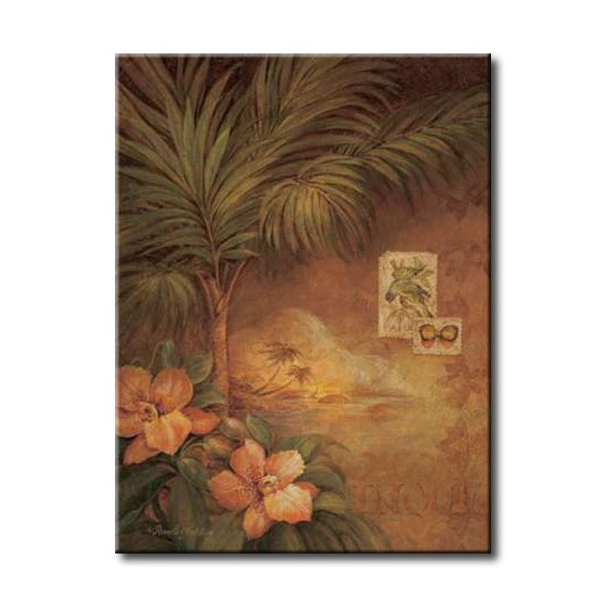 GLA-307_West Indies Sunset I / Cuadro Flores Tropicales estilo Retro