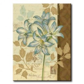 GLA-568_Chelsea Blue II / Cuadro Flores sobre fondo Vintage