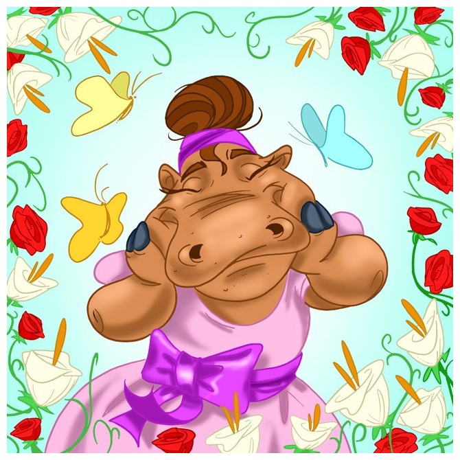 T19b / cuadro Hipopótama bailarina