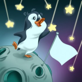 T1b / Cuadro El pingüino y las estrellas - Cuadrostock