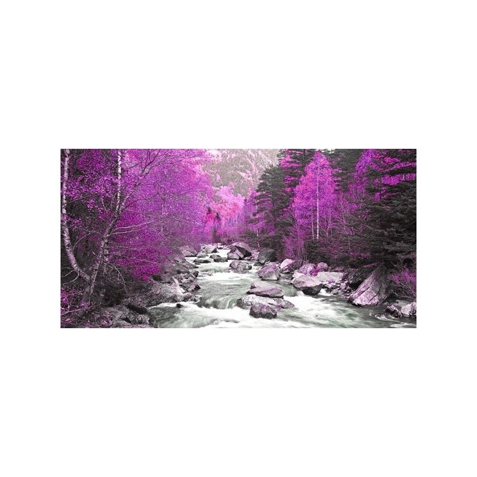 JAP832 / Cuadro Rio y árboles lilas