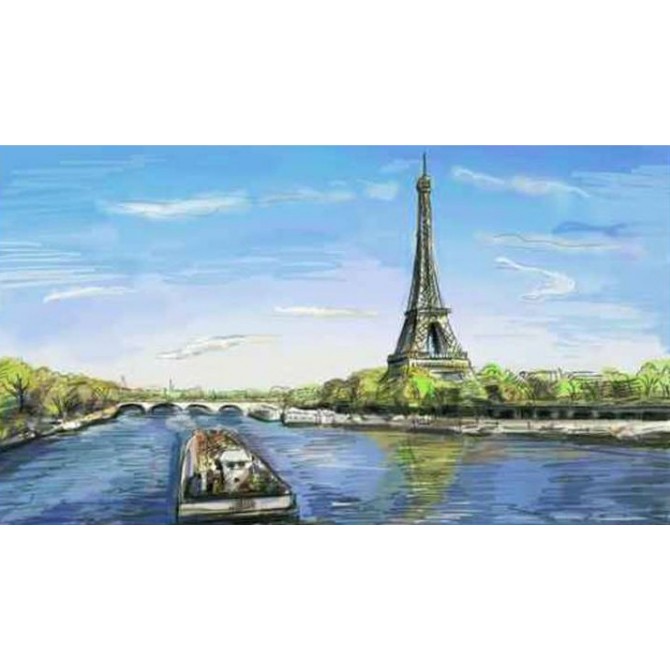 40520504 / Cuadro París, Torre Eiffel ilustración