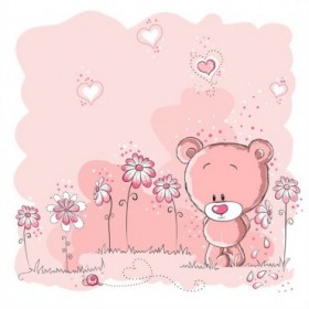 Cuadro Pink bear and snail - Cuadrostock