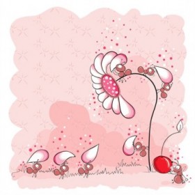 25888675 / Cuadro Hormigas rosas construyendo una flor