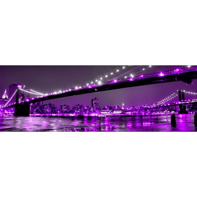 26961609_X / Cuadro Puente Brooklyn violeta