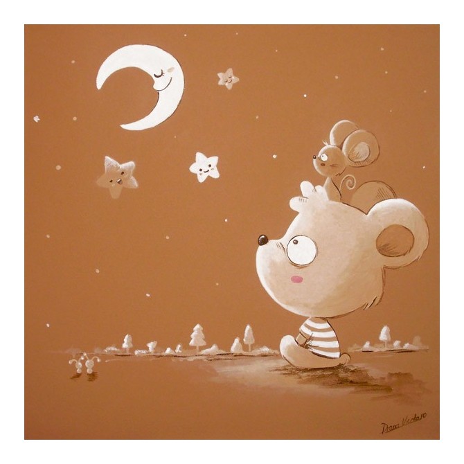 DVC - Cuadro Oso y Luna - Cuadrostock