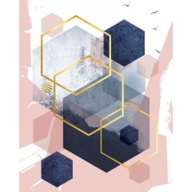 Abstract Navy Blush Gold 1