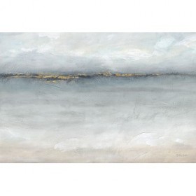 Serene Sea Grey Gold Landscape