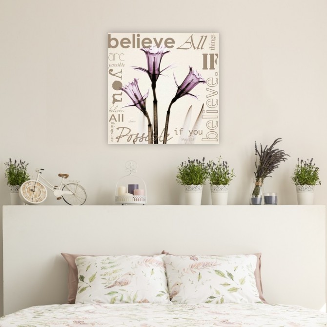 Cuadro para dormitorio - Believe - Violet Daffodils - Cuadrostock