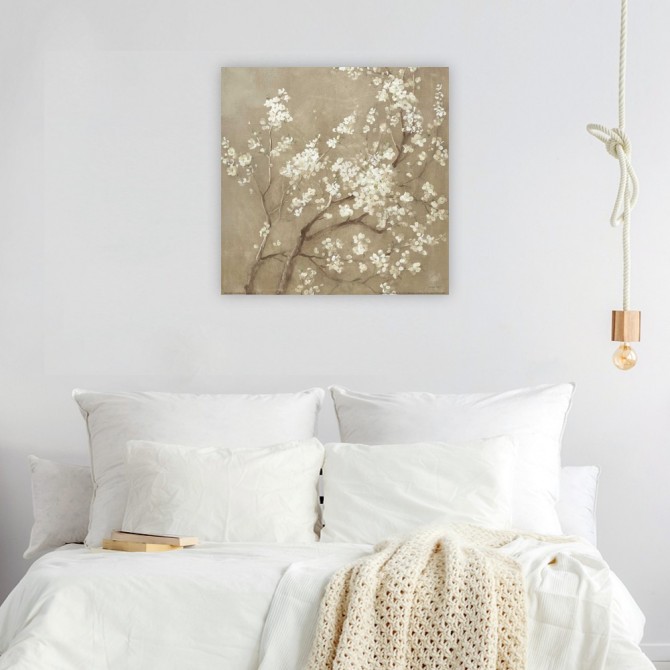 Cuadro para dormitorio - White Cherry Blossoms I Neutral Crop - Cuadrostock