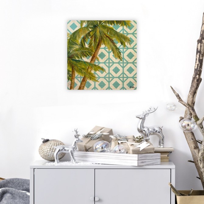 Beach Palm Turquoise Pattern I