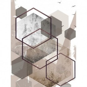 Abstract Hexagons Beige - Cuadrostock