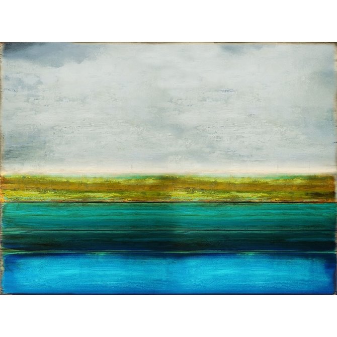 Cuadro Abstracto Grande - Turquoise Reflection - 120x90 cm - Cuadrostock
