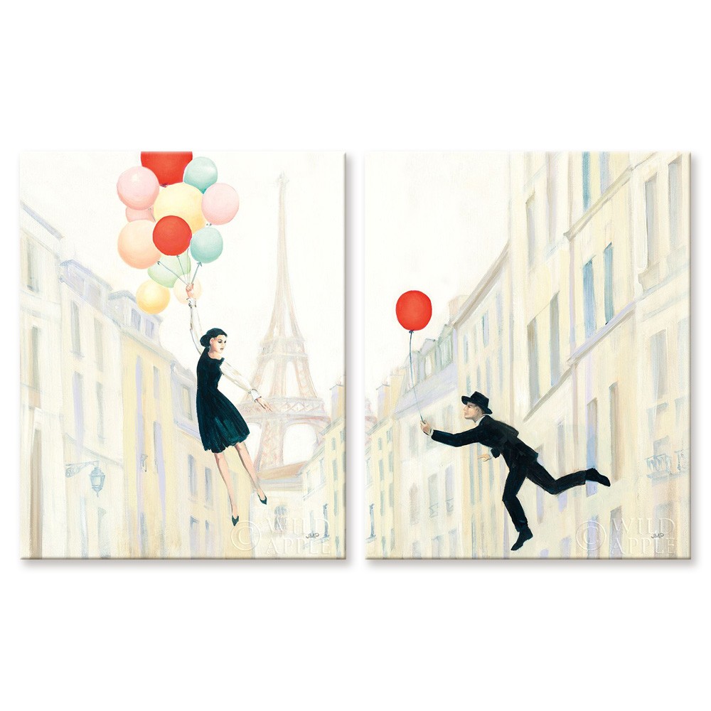 Juego de 2 Cuadros Pareja con globos Juego de 2 Cuadros Pareja con globos