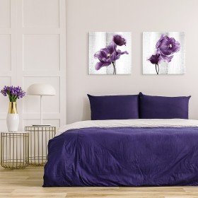 Cuadro para dormitorio - Conjunto de 2 Cuadros con Tulipanes Lilas - Cuadrostock