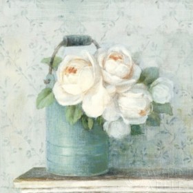June Roses I White Blue Crop - Cuadrostock