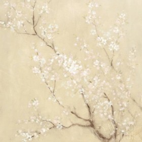 White Cherry Blossoms I Linen Crop